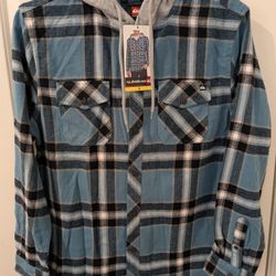 Mens Quicksilver Flannel Hoodie