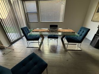 Glass Extendable Table with 4 Chairs- $750 OBO
