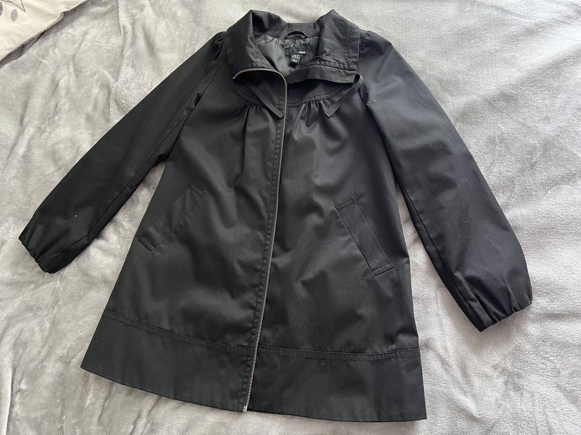 H&M black trench coat, S size