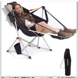 KingCamp Hammock Chair with Footrest – Heavy Duty Swinging Rocking Camping Chairs for Adults up to 400lbs, Folding Portable Oversized Rocker with Cup 
