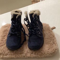 Earth Origin Navy Ankle Boots