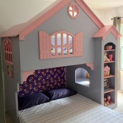 Girls Doll House Bunk Bed With Staircase