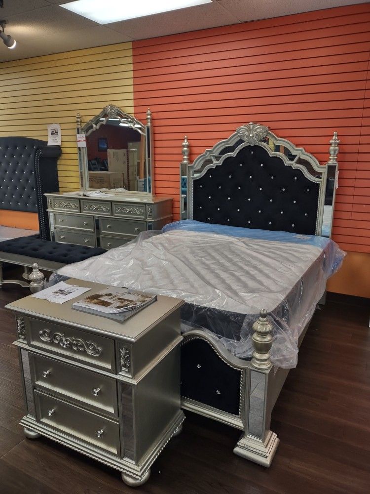Queen Bed Frame Dresser Mirror And Nightstand