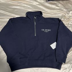 Sporty And Rich Navy Half Zip