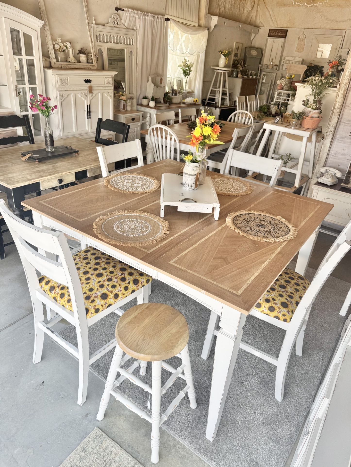 Tall Kitchen Table + 4 Chairs (optional Stools)