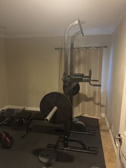 Rack And Bench with Pull Up/Dip And Barbell