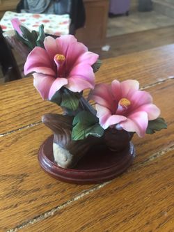 Pink Flowers Figurine