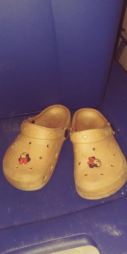 Crocs size 1 with Minnie mouse pendant