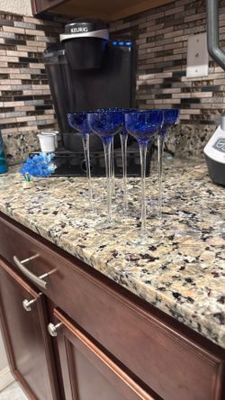 Crystal Colbalt Blue To Clear Glasses