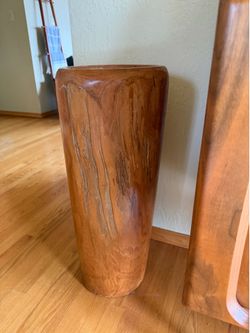 Large Tall Teak Vase