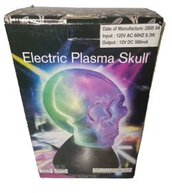 Vintage Electric Plasma Skull Light Halloween