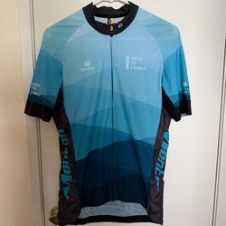 Monton Performance Cycling Jersey Blue Gradient Race Fit Men’s L Full Zip Road Bike