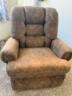 Brown Tufted Upholstered Recliner Chair-Electric