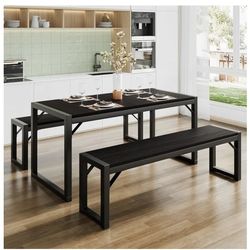 Dining Table  And Benches, Rustic