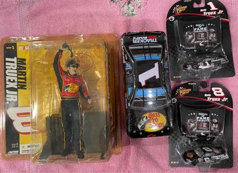 Martin Truex Jr. NASCAR Collectible Lot - McFarlane Figure, Diecast Cars, and Tin