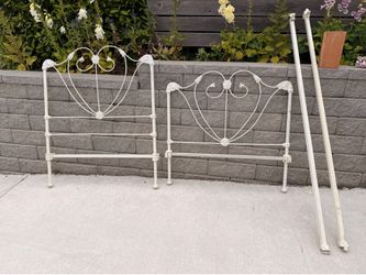 Antique Iron twin bed frame and mattress