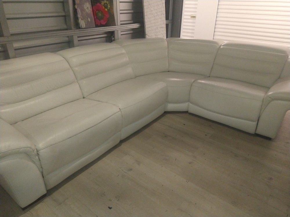 SECTIONAL GENUINE LEATHER RECLINER ELECTRIC WHITE COLOR.. DELIVERY SERVICE AVAILAIBLE β
π₯π