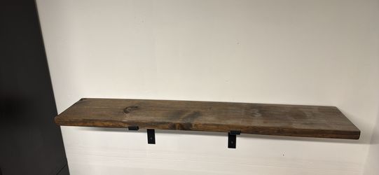 Solid Wood Floating Shelf – 48” Rustic Industrial Wall Shelf