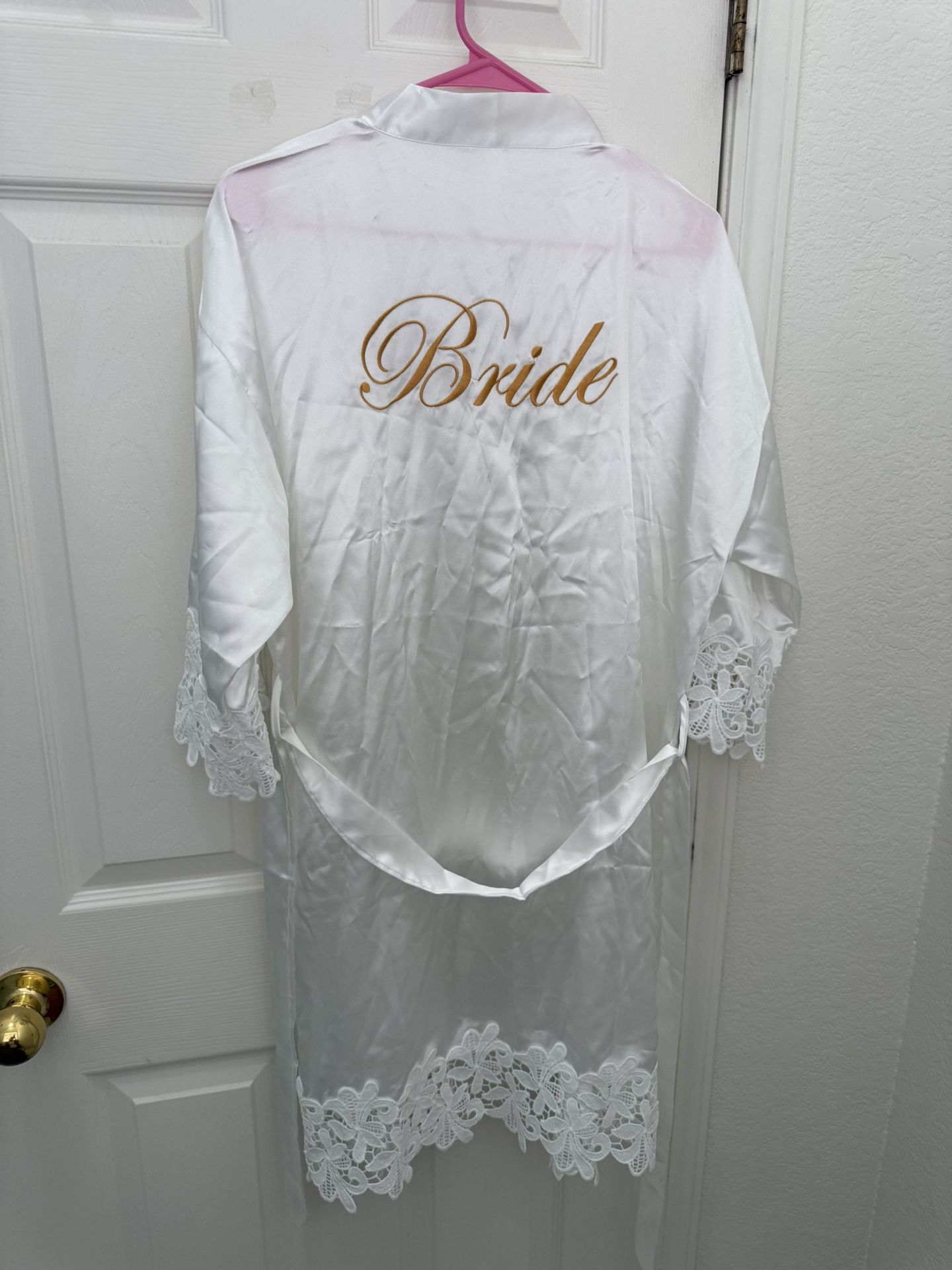 BRAND NEW silk “Bride” robe