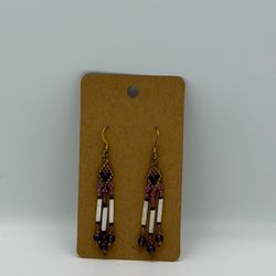 Handmade Beaded Fringe Dangle Earrings