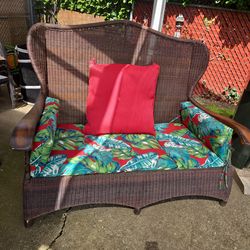 Wicker outside couch