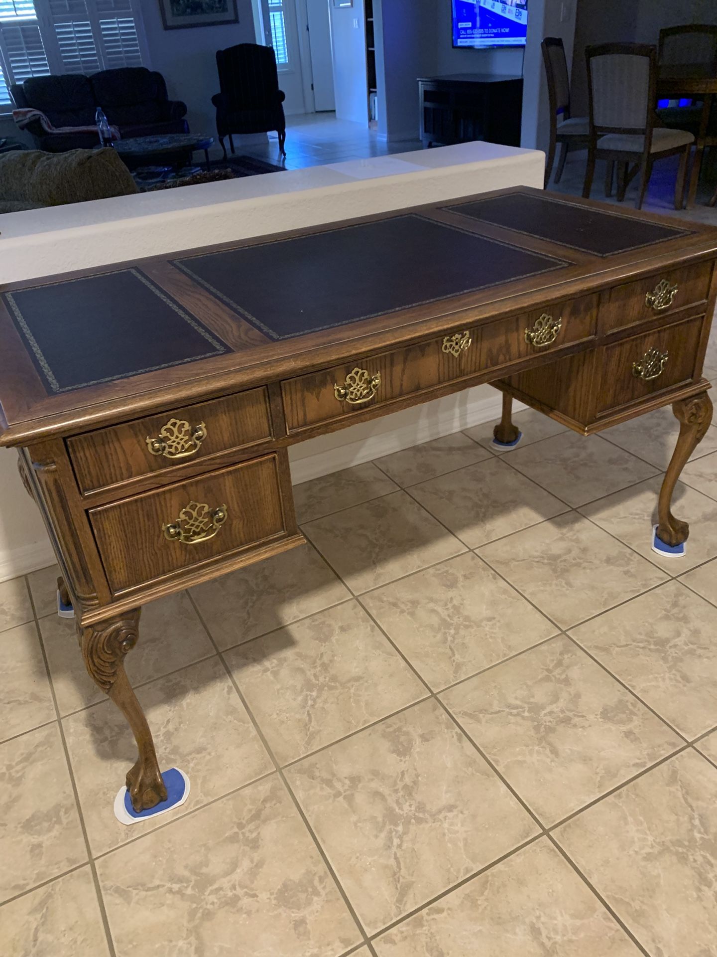 Vintage Leather Top Desk