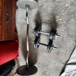 Curl Bar & Dumbells 