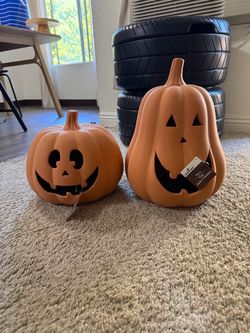 Fall Clay Jack-o-Lanterns Set of 2