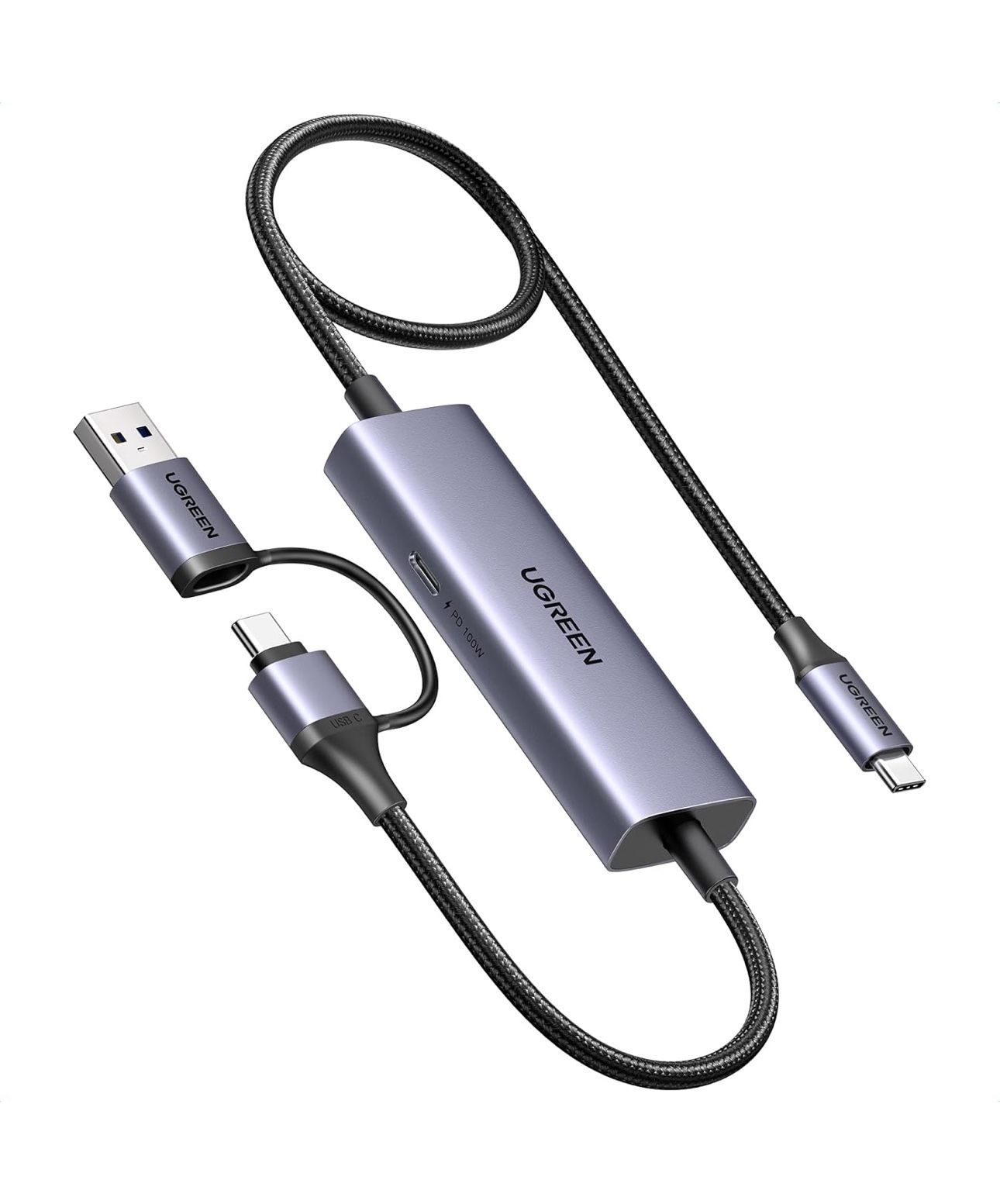 UGREEN USB C Capture Card 1080P 60FPS 2K@30Hz Type C to USB-A/C Input Video Capture Card USB 3.0 100W Fast Charge Gaming, Streaming, Compatible with