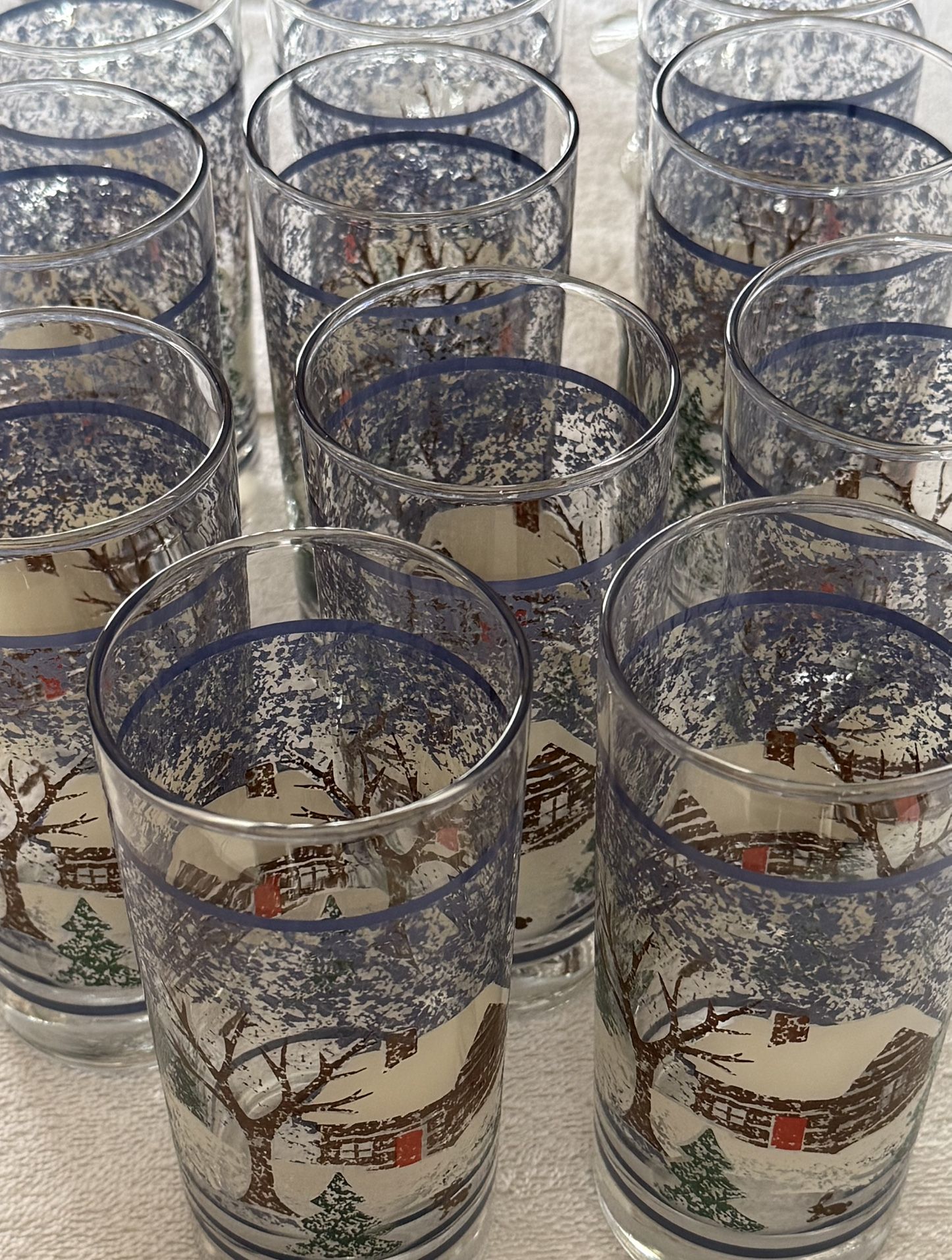 Christmas Wine and Water Glasses New