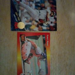2 MLB Baseball Cards Red Sox Tony Pena.