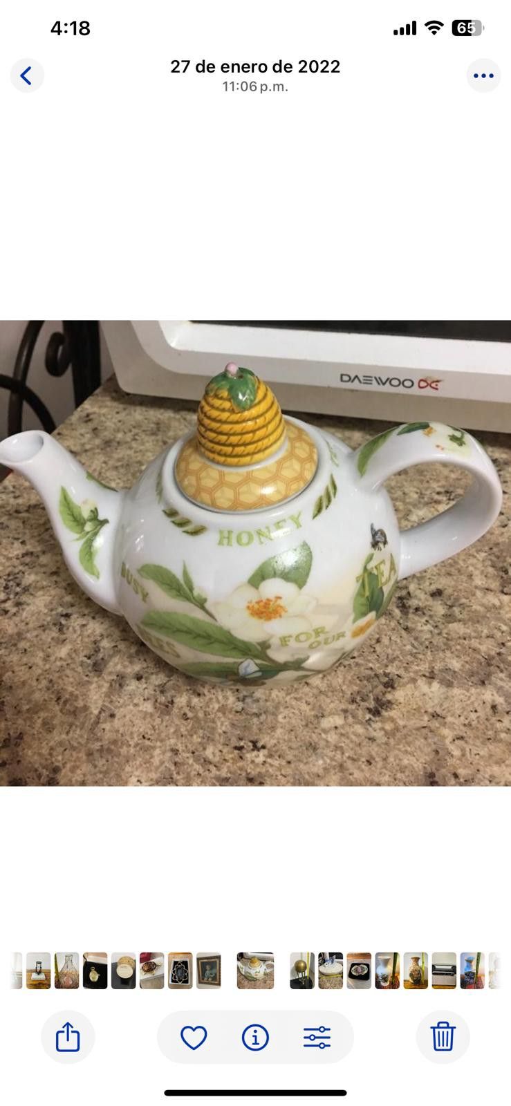 CAFETERA ANTIGUA DE PORCELANA
