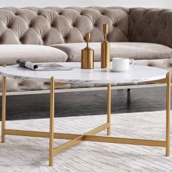 Marble and Gold Coffee Table