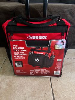 Husky 14in rolling tool tote