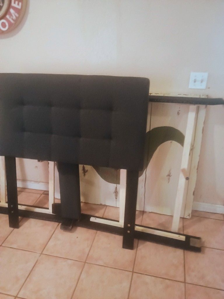 Gray twin size bed