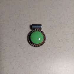 Sterling Silver Green Turquoise Pendent 