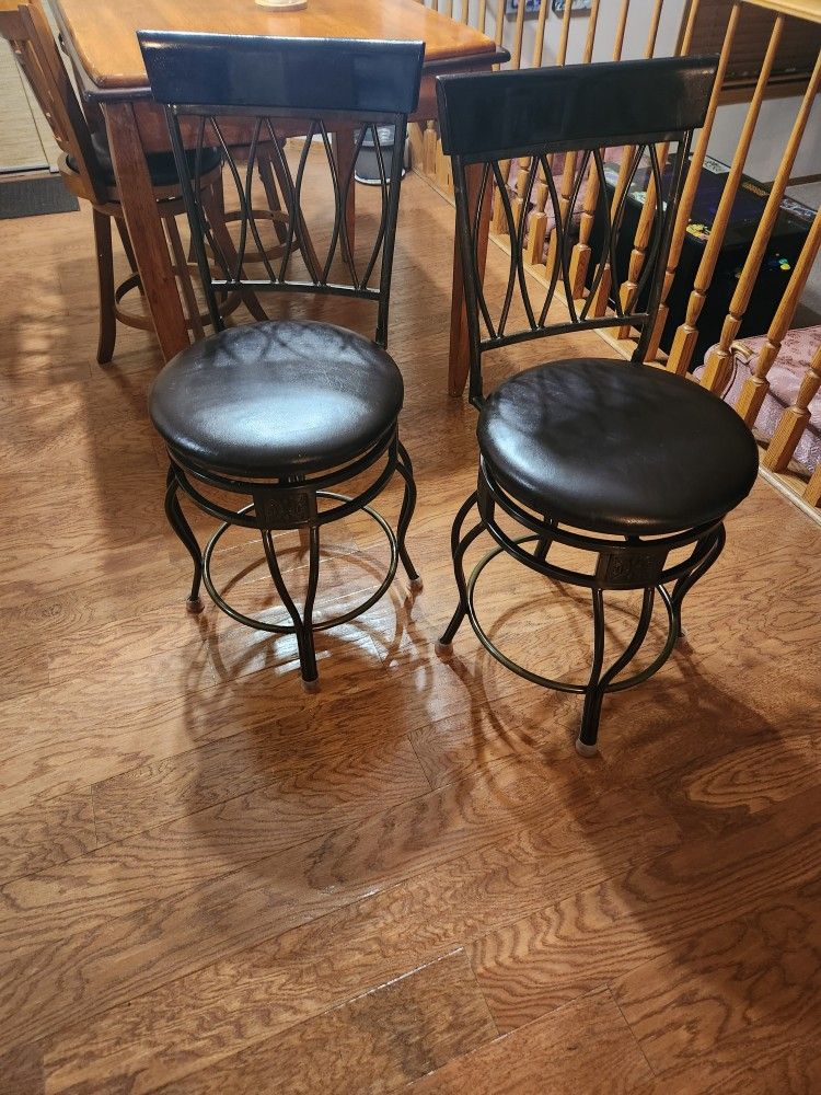 Brown Metal And Vinyl Counter Stool