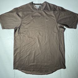 Pre Owned Excellent  Nike Dri Fit  Jersey T Shirt  Embroidered  Dark Brown Silver  Men  Size Large