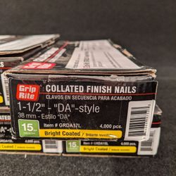 Grip Rite BNIB 15ga 34° DA Collated Finish Nails 1-1/2" and 1-1/4" Long