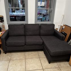 Dark Gray Sectional Sofa with Chaise – Clean & Comfortable