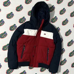 Mens Tommy Hilfiger Puffer Jacket Coat Hoodie Size Small - Medium 