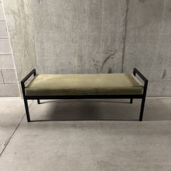 Joss & Main Green Velvet Bench