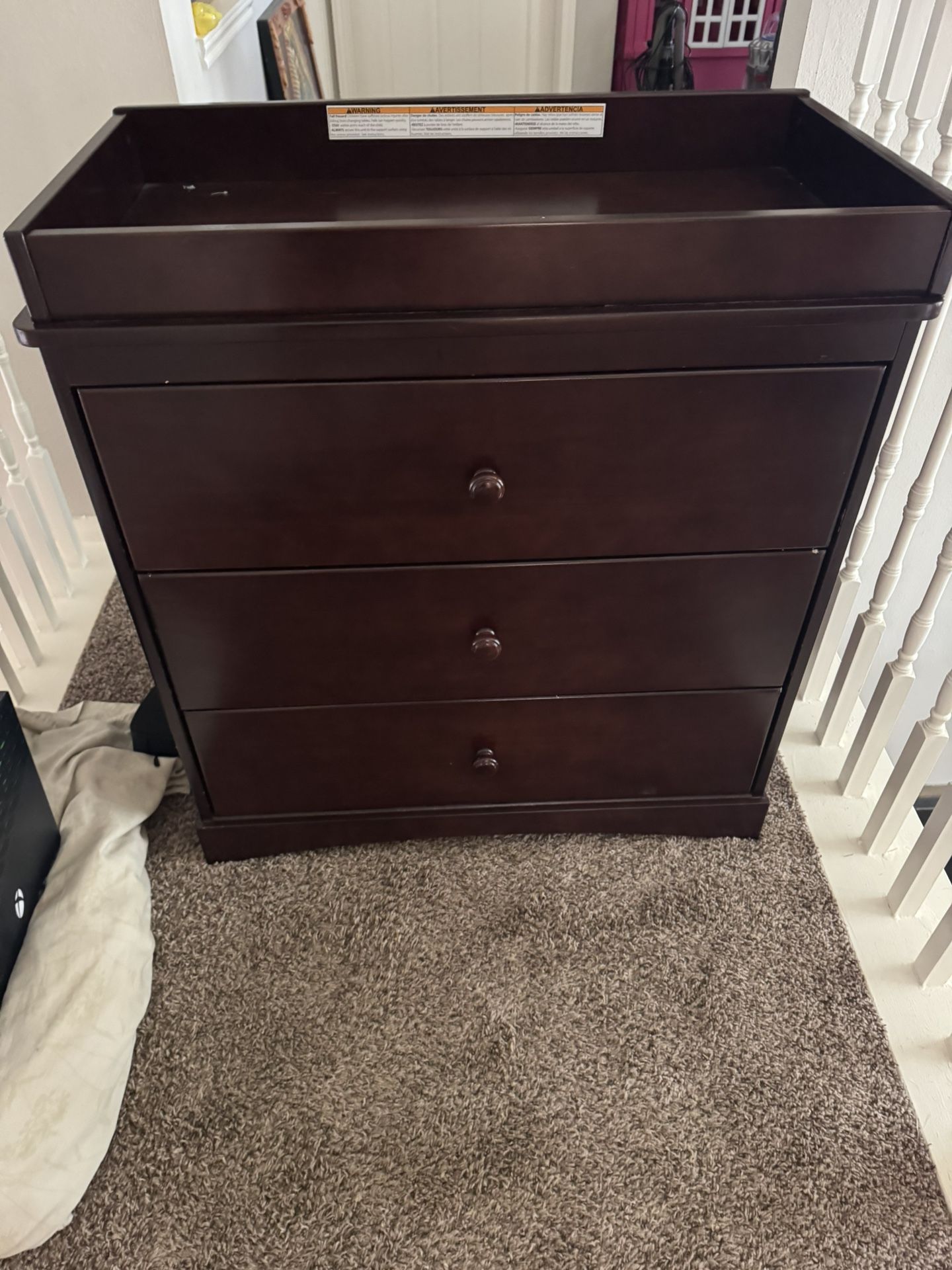 Baby dresser with Changing table on top 