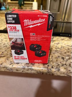 New Milwaukee 2 Pack Batteries