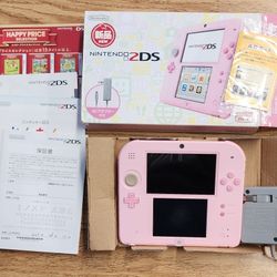 Nintendo 2DS Handheld Console Pink JP Ver. w/ Stylus & Charger Tested 