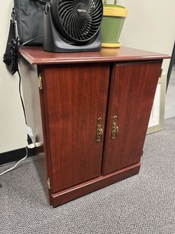 Cherry Wood Finish Two-Door Storage Cabinet hi