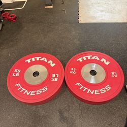 Titan fitness 55lb Elite Competition bumper plates
