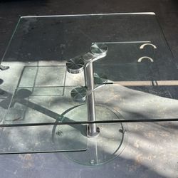 Modern Glass & Metal Coffee Table + End Table Set