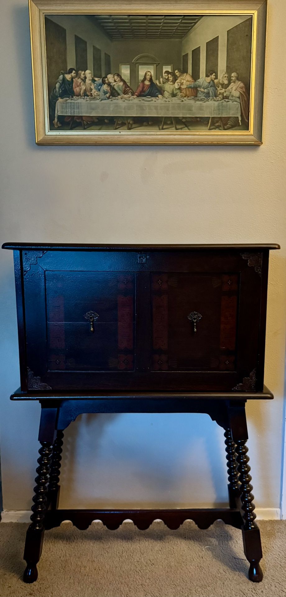 Victorian Renaissance Revival Antique Writing Desk- All Wood