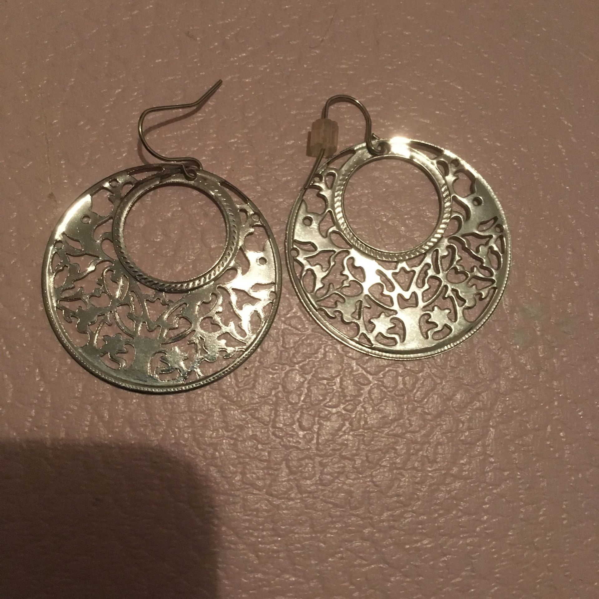 Round Silver Earrings